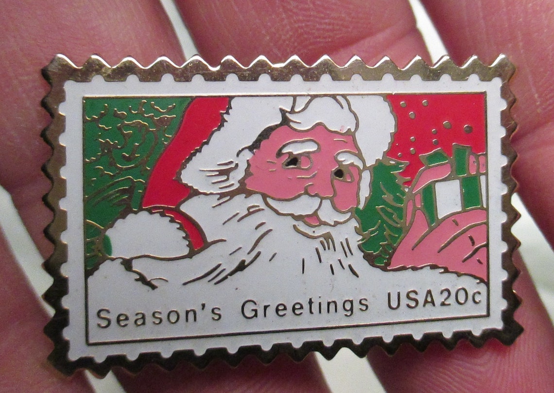 USPS Santa Claus Season's Greeting 20 Cents Christmas Etsy