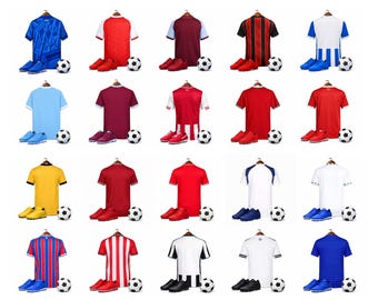 Football Kit Sublimation Designs. Premier League Football Shirt 2026 Backs. Digital Download Clipart. Printable Graphic. Football Design