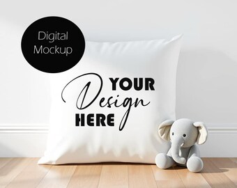 Children's Pillow Mockup Cushion Mockup Stock photo Mock up Sublimation Cushion Digital Download JPG