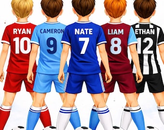 Football Boys Digital Downloads, Football Clipart, Sublimation Designs, Football Designs, Football Design, Printable Graphic, 10 Kits