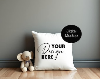Children's Pillow Mockup Cushion Mockup Stock photo Mock up Sublimation Cushion Digital Download JPG