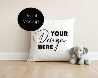 Children's Pillow Mockup Cushion Mockup Stock photo Mock up Sublimation Cushion Digital Download JPG
