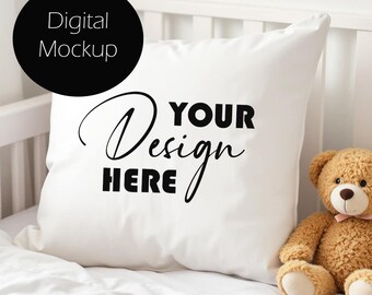 Children's Pillow Mockup Cushion Mockup Stock photo Mock up Sublimation Cushion Digital Download JPG