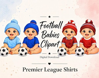 Football Babies Digital Download, Brown Eyes, Football Clipart, Sublimation Designs, Football Design, Printable Graphic, 20 Kits
