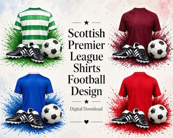 Football Kit Sublimation Designs. Scottish Football Shirt 2026 Backs. Digital Download Clipart. Printable Graphic. Football Design