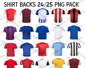 Premier League Football Shirt Backs Digital Download Clipart PNG