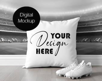 5 x Football Pillow Mockup Cushion Mockup Stock photo Mock up Sublimation Cushion Digital Download JPG
