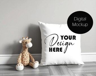 Children's Pillow Mockup Cushion Mockup Stock photo Mock up Sublimation Cushion Digital Download JPG
