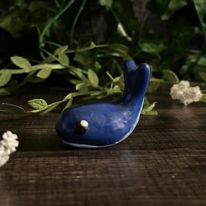 baby whale, whale figurine, clay whale, blue whale, tiny whale figurine, clay craft, cute gift, marine animal