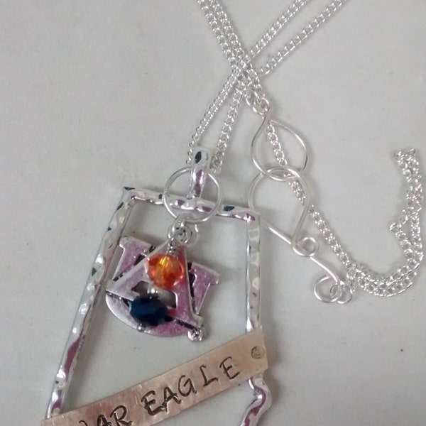 Hand crafted Auburn necklace.