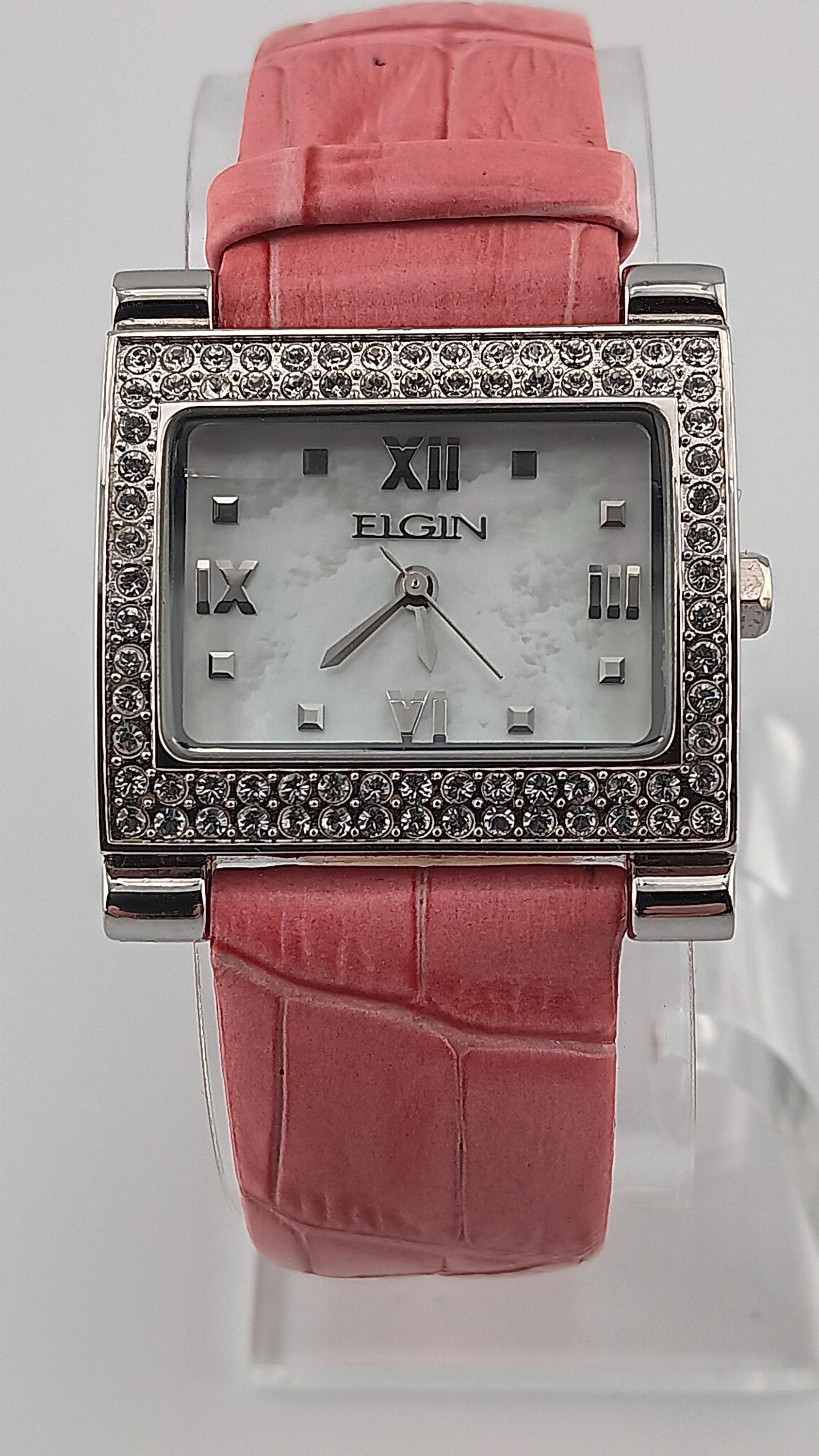 Elgin Gold-Tone Bracelet Watch with Mother-of-Pearl Dial and Pink Accents Elgin Watch Mother of Pearl - Etsy main image 4