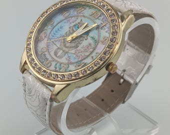Große 45 MM Eulen-Gesicht Fashion Armbanduhr
