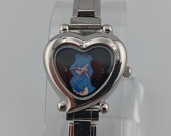 Women's Silver And Blue Tone Heart Shaped Watch With New Spare Battery