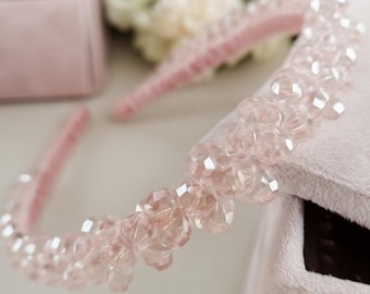 Handmade Crystal Headband | Beaded Tiara, Flower's Essence