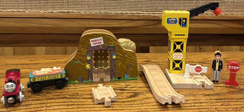 Rare Find Thomas & Friends Wooden Railway Rheneas and the Dinosaur ...