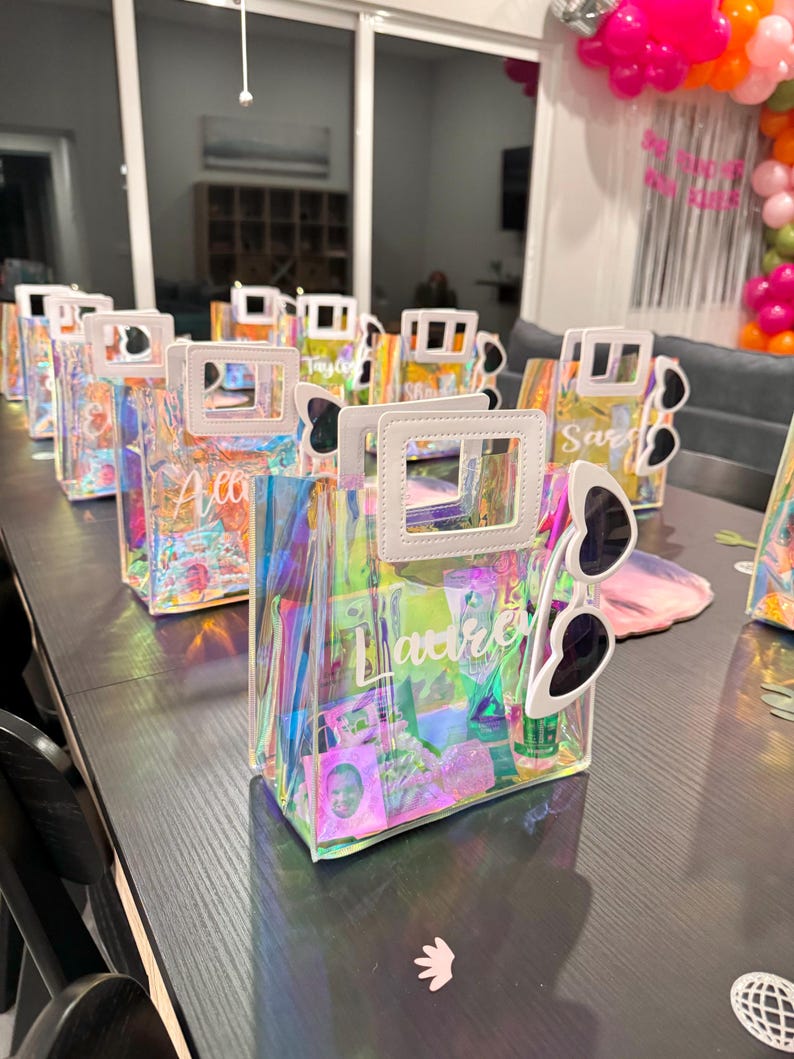 Bachelorette Gift Bag Personalized Custom Holographic Bridesmaid Bags ...