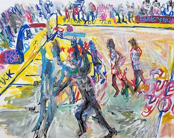 NBA Basketball playoffs #7 markers on paper 18”x 24”