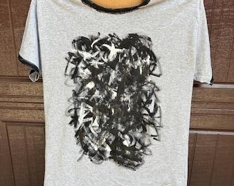 Mouse abstracted hand painted   T- shirt Large
