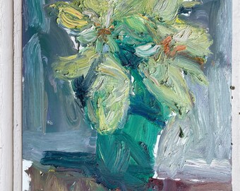 黄色のポインセチアのキャンバス油絵（24インチ×18インチ） - Etsy 日本