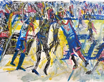 NBA Basketball playoffs #8 markers on paper 18”x 24”