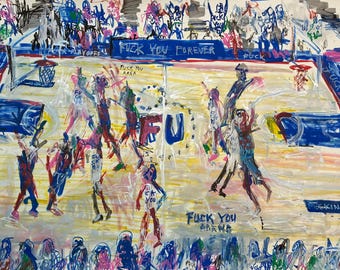 NBA Basketball playoffs #6 markers on paper 30”x 51”