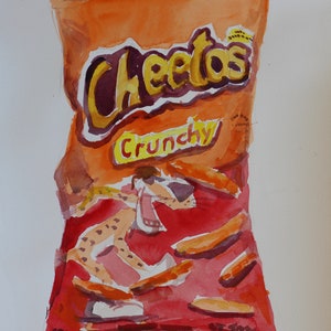 Cheetos watercolor 16.5&quot; x 11.5&quot;