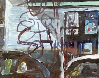 F@cked up Sh@t going on over 7-11 Sharpie and acrylic  on paper 46"x18.5"