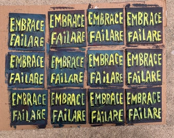 Embrace Failare, peinture à l'huile de 10 x 10 cm (10 x 10 cm)