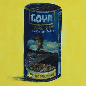 Goya&#39;s Colossus on a can of beans
