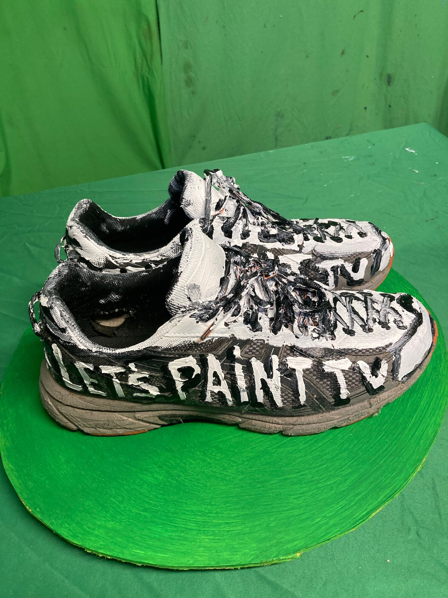 Let's Paint TV hand painted used sneakers