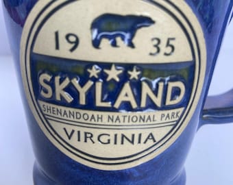 Taza de cerámica Skyland Resort en el Parque Nacional Shenandoah, Virginia - Taza de café de cerámica resistente - Taza para uso diario - Taza de cerámica con asa