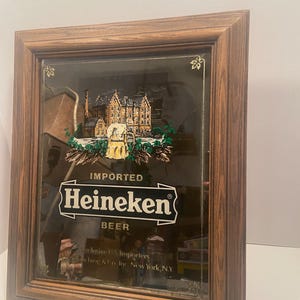 Vintage Heineken Beer Sign-Mirror Wall Decor L15xH18in