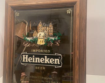 Letrero vintage de cerveza Heineken para espejo, decoración de pared (15 x 18 pulgadas)