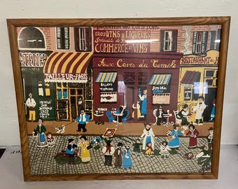 Vintage French Folk Art Framed Print - Vintage Home Decor - Unique Home Decor - Rustic Wall Decor - Gift for Art Lovers - Unique Gift