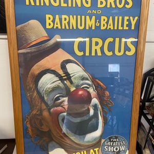 Ringling Bros Barnum & Bailey Circus X-Large Framed Wall Art L25xH38&quot;