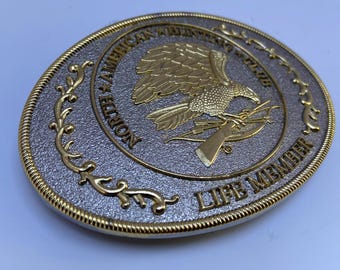 Vintage North American Hunting Club Silver & Gold Belt Buckle