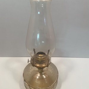 Vintage Hobnail Gold Plated Oil Lamp Farms Lamplight 14in