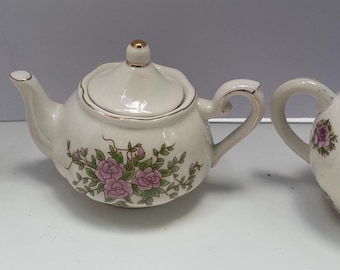 Teteras de porcelana decorativas vintage con estampado floral (3 piezas)