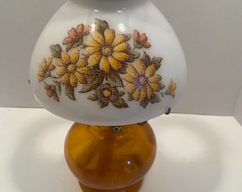 Vintage Floral Hurricane Style Öllampe 14 in