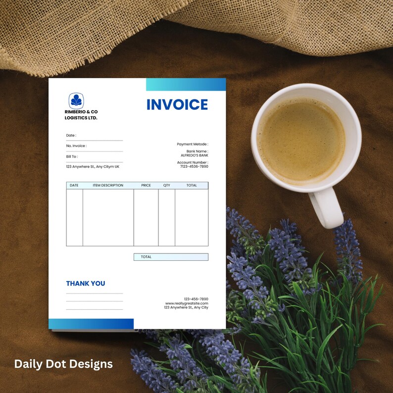Editable Invoice Form, Printable Invoice, Excel, Sheets and PDF, Small ...