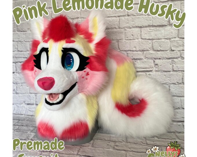 Pink Lemonade Husky Premade Fursuit Head & Tail - Etsy
