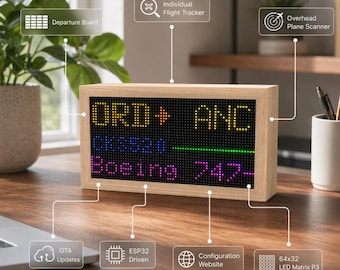 Flight Radar LED Display - Departure Board - Flight Tracker