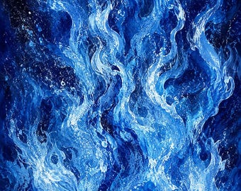 Blue Ocean Flame Art (Digital Download)