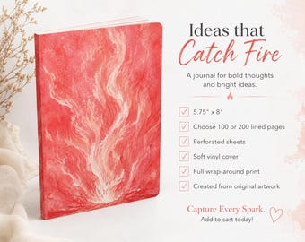 Soothing Coral Flame Softcover Journal | Writing Notebook | Gift for Pink Lovers