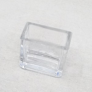 Glass Rectangle Mini Vase 3 x 3 x 1.5 Set of 3 image 2