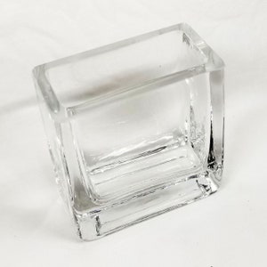 Glass Rectangle Mini Vase 3 x 3 x 1.5 Set of 3 image 1