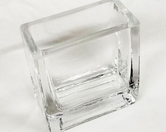 Glass Rectangle Mini Vase 3" x 3" x 1.5" - Set of 3