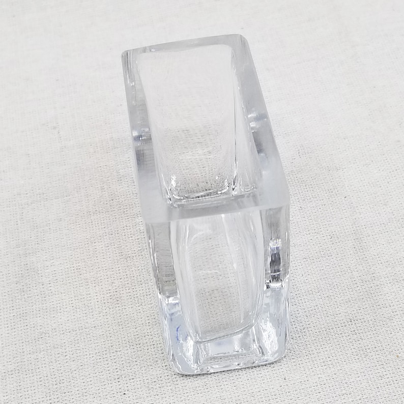 Glass Rectangle Mini Vase 3 x 3 x 1.5 Set of 3 image 5