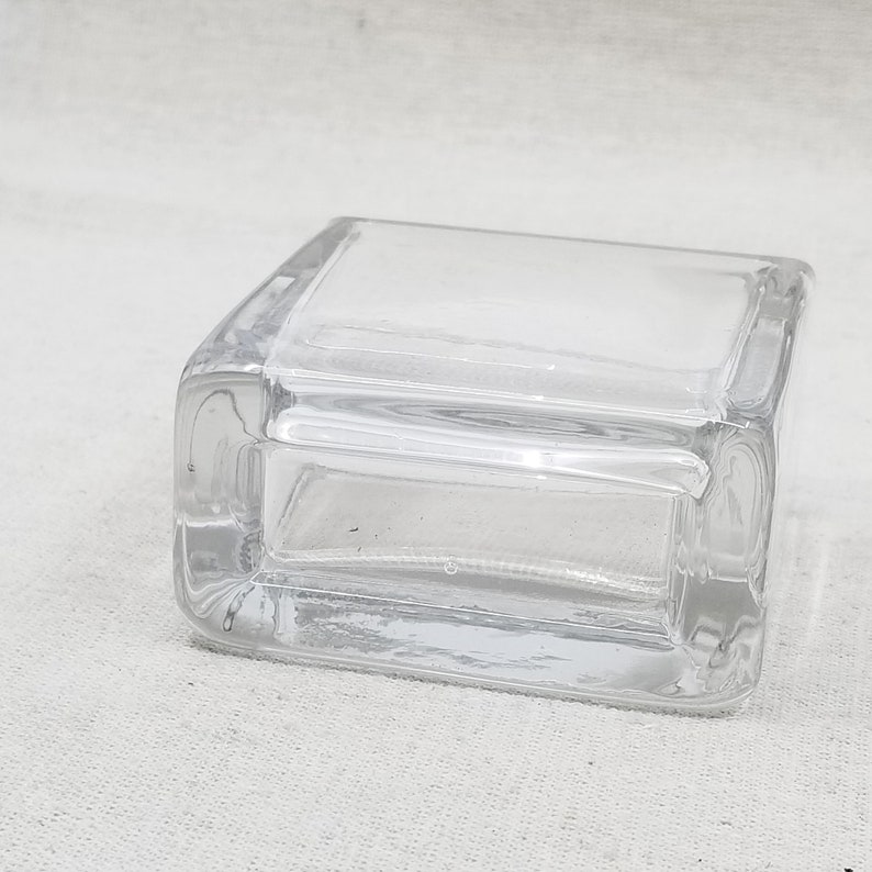 Glass Rectangle Mini Vase 3 x 3 x 1.5 Set of 3 image 4