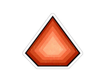 Abstract Orange Flame with Black Border | Die-Cut Sticker